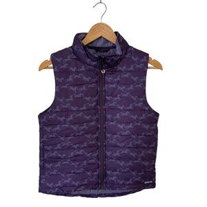 Kerrits Girl’s Equestrian Horse Back Riding Purple Horse Print Zip Up Vest L
